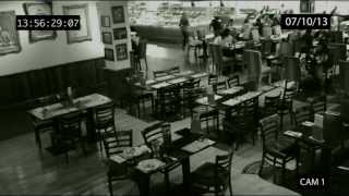 CCTV footage of what appears to be a poltergeist at Jimmys World Grill Luton [upl. by Anilecram555]