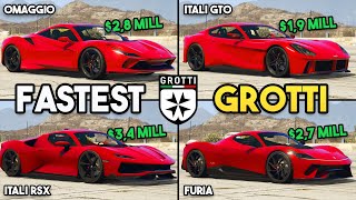 GTA 5 ONLINE  TURISMO OMAGGIO VS ITALI RSX VS ITALI GTO VS FURIA WHICH IS FASTEST GROTTI [upl. by Galatia]