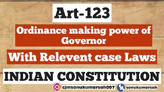 Article123  Governors Ordinance Power  Indian Constitution [upl. by Nayar]