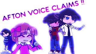 AFTON VOICE CLAIMS  FNaF  CHRISTMAS SPECIAL  PT 1 [upl. by Jayme985]