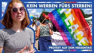 KEIN WERBEN FÜRS STERBEN  Protest gegen die Bundeswehr auf dem Hessentag [upl. by Leonardo583]