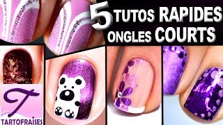 Ongles Courts 5 tutos nail art faciles au vernis pour débutants [upl. by Volpe]