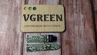 Green Full Grain Snakeskin Custom Leather Strap [upl. by Florinda]