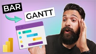 PROJECT MANAGEMENT in Power BI Create a GANTT CHART from a bar chart  NO CUSTOM VISUAL solution [upl. by Iramaj222]