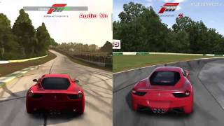 Forza Motorsport 3 vs Forza Motorsport 4  Ferrari 458 Italia at Road Atlanta [upl. by Enom]