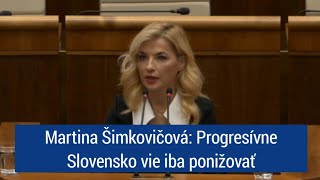 Martina Šimkovičová Progresívne Slovensko vie iba ponižovať [upl. by Aekim]