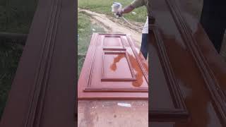 woodworking carpenter furniture polishedPolishing pew by machine [upl. by Moise]