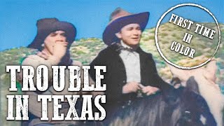 Trouble in Texas  COLORIZED  Tex Ritter  Free Cowboy Movie  Old West Film [upl. by Jarv]