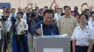 Hun Sen votes as polls open in onesided Cambodia election  AFP [upl. by Karolyn]