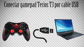 Como conectar el Gamepad Terios T3 a Pc mediante USB  No Bluetooth  Tutorial [upl. by Enirod]