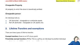 Chapter 23 Inheritance Tax part 1  ACCA TXUK Taxation FA 2023 [upl. by Fong]