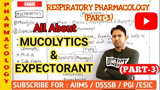 Respiratory pharmacology part3  mucolytics  mucokinetics mucomist  Expectorants hindi [upl. by Aholla927]