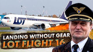 Emergency Landing Without Gear LOT Polish Airlines Flight 16 [upl. by Cheston]