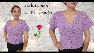 ❤❤❤tutorial blusa abanicos en relieve a crochet parte 1 [upl. by Walters]