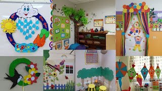 Preschool decoration ideasClassroom wall decoration designDoor decoration ideasPaper flower ideas [upl. by Bikales]