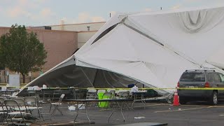 26 people injured 5 seriously after tent collapse in Bedford Park [upl. by Ledah]