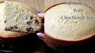 Vanilla Cake With Chocolate Chips  New Year Celebration Recipe [upl. by Zurn]