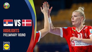 Heindahl leads Denmark to first win  Serbia vs Denmark  Highlights  PR  Womens EHF EURO 2022 [upl. by Selym]