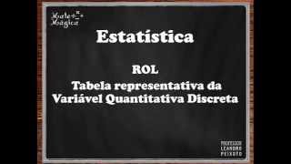 Estatística  ROL  Variável Quantitativa Discreta  Distribuição de Frequências [upl. by Anastase]