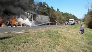 TRUCK FIRE ON I30 IN ARKANSAS [upl. by Akanke346]