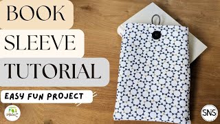 How to make a DIY fabric book sleeve with lining and interface  Easy sewing project tutorial [upl. by Frendel363]