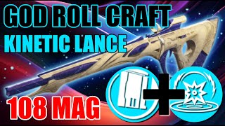 CRAFT The Kinetic Tremors KING  108 Mag Scout  The Transfiguration God Roll Craft  Destiny 2 [upl. by Aytak]