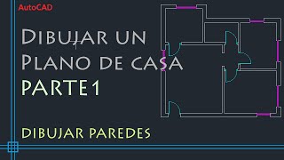 AutoCAD 2D  Tutorial para dibujar un plano de casa PARTE 1 [upl. by Hanas]