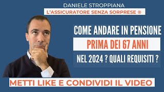 COME ANDARE IN PENSIONE PRIMA DEI 67 ANNI NEL 2024 [upl. by Eniamrahc379]