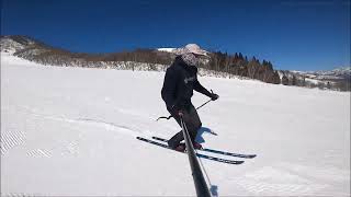 I tried to ski the bumps with Xplore system Madshus M62Alaska XP 27Feb2023 telehiroJAPAN [upl. by Nidak471]