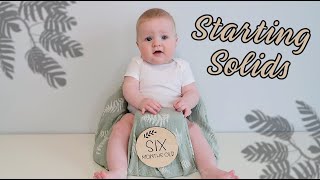 Starting Solids  First Food Reaction  Six Months Old [upl. by Leunammi]