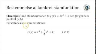 Integralregning I3  Stamfunktion og punkt [upl. by Aushoj]