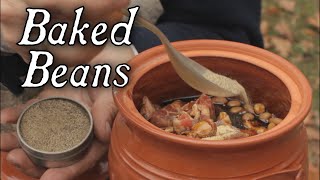 Baked Beans  18th Century Cooking [upl. by Yelbmik337]