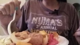 ASMR Eating Salmon with Bell Peppers Beef with Cabbage Whispering [upl. by Nicolis]