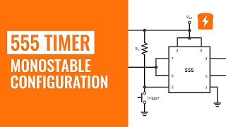 555 Timers  Monostable Multivibrator Configuration [upl. by Llerdna]