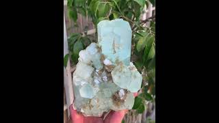 Aquamarine Crystals with Muscovite Mica from Pakistan [upl. by Immak]