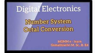 Octal ConversionOctal to DecimalOctal to Binary Octal to Hexadecimaltamil [upl. by Calley506]