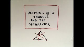 Altitudes of a Triangle and the Orthocenter [upl. by Ahsiemaj647]