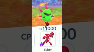 Larvesta vs 11000 Cp Sw SCIZOR Arlo’s Team in Pokemon GO [upl. by Onitnas11]