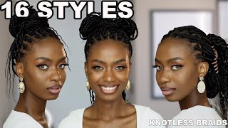 16 SIMPLE AND EASY STYLES FOR MEDIUM KNOTLESS BRAIDS WITH CURLS [upl. by Ahcirt545]