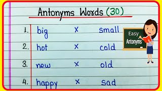 Antonyms words  30 Antonyms words in English  What is Antonym of  Common Antonym Words  Antonyms [upl. by Nnaegroeg]