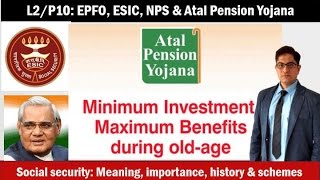 L2P10 Social Security ESCI EPFO NPS and Atal Pension scheme [upl. by Rajiv]