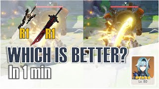 R1 Unforged vs R1 Wolfs Gravestone  C0 Eula Weapon Comparison Genshin Impact [upl. by Hgieleak]