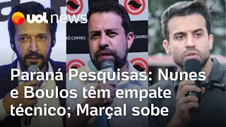 Paraná Pesquisas Nunes e Guilherme Boulos têm empate técnico Pablo Marçal sobe 5 pontos [upl. by Hendrick]