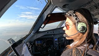 Beautiful Female Pilots In Cockpit  Airplane Take Off  Pilot View [upl. by Blader58]