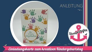 DIY Einladungskarte zum Kindergeburtstag  Basteln mit Kindern und Stampin Up [upl. by Nylissej480]