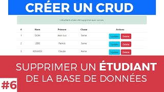 6  Créer un CRUD en Laravel 10  Supprimer un étudiant de la base de données [upl. by Desdamona422]