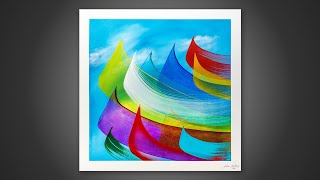 Colorful Abstract Painting Demo With Squeegee  Over The Rainbow [upl. by Tom]