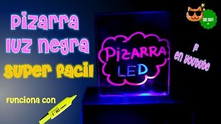 Haz una pizarra led de luz negra casera 💡 fácil fluorescente mágica brilla en la oscuridad Diy Geek [upl. by Lattimer]