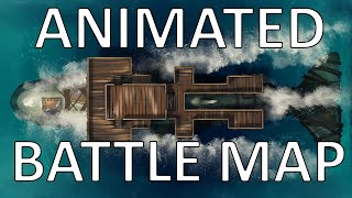 Animated Battle Map for DampD  Pathfinder  TTRPG  Whale Construct Ship by Domilles Wondrous Works [upl. by Beckman]