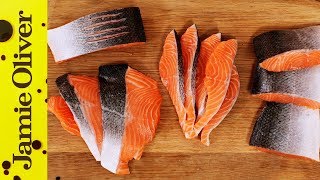 How to Fillet a Salmon or Trout  Jamie Oliver [upl. by Nnaitak611]